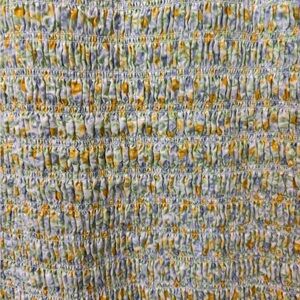 English Factory Yellow and Green Smocked Fabric